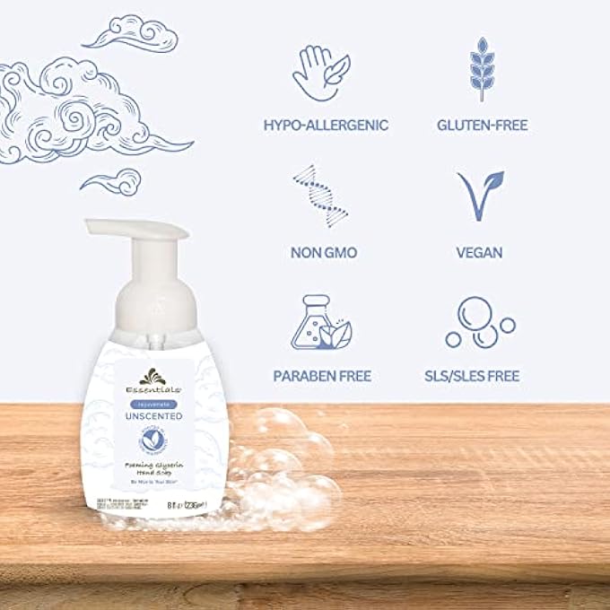 ESSENTIALS FOAMING GLYCERIN HAND SOAP, UNSCENTED, 8-FLUID OUNCE, PACK OF 2 - Image 5